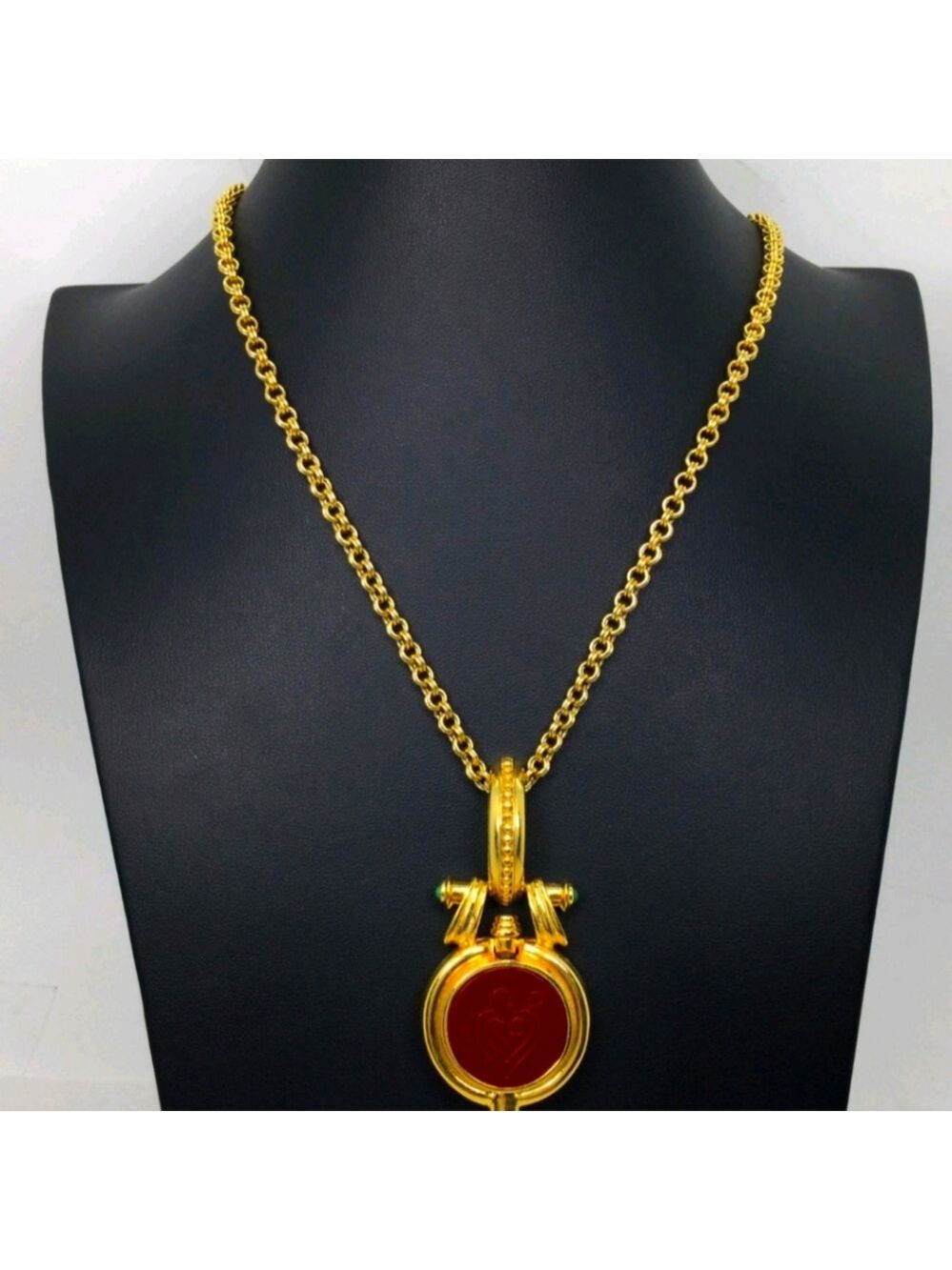 Joan Rivers for TOVA Perfume Pendant Necklace 3" Gold Tone Chain 20" NWOT